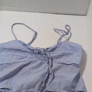 Heart Hips Blue and White Striped Top